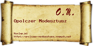 Opolczer Modesztusz névjegykártya